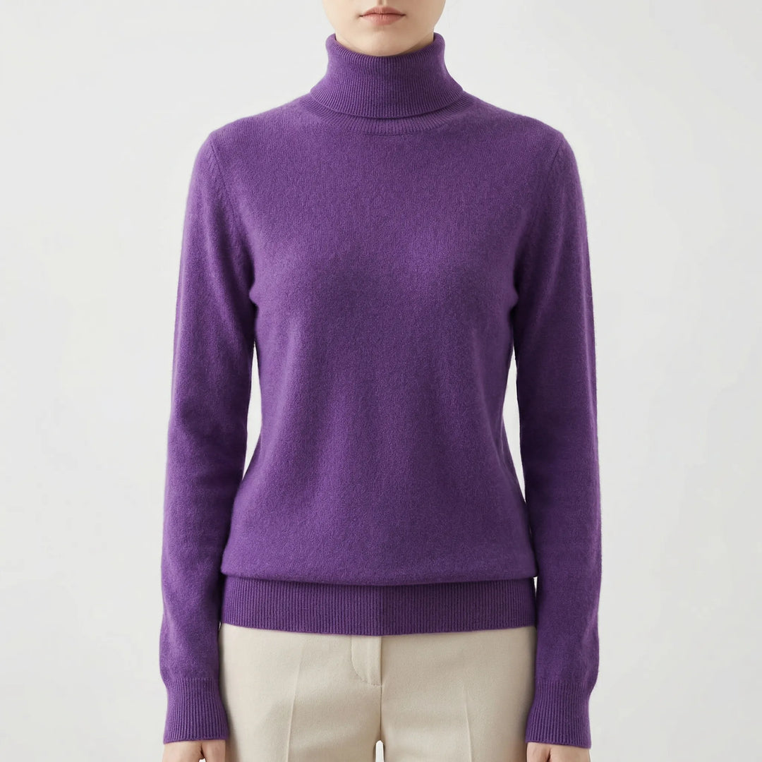 Neckova - Maglione a collo alto a maglia fine, vestibilità slim
