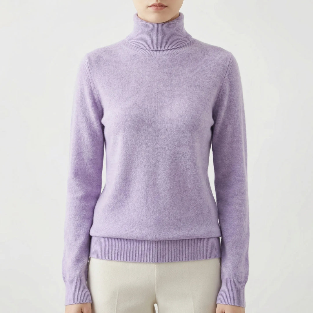 Neckova - Maglione a collo alto a maglia fine, vestibilità slim