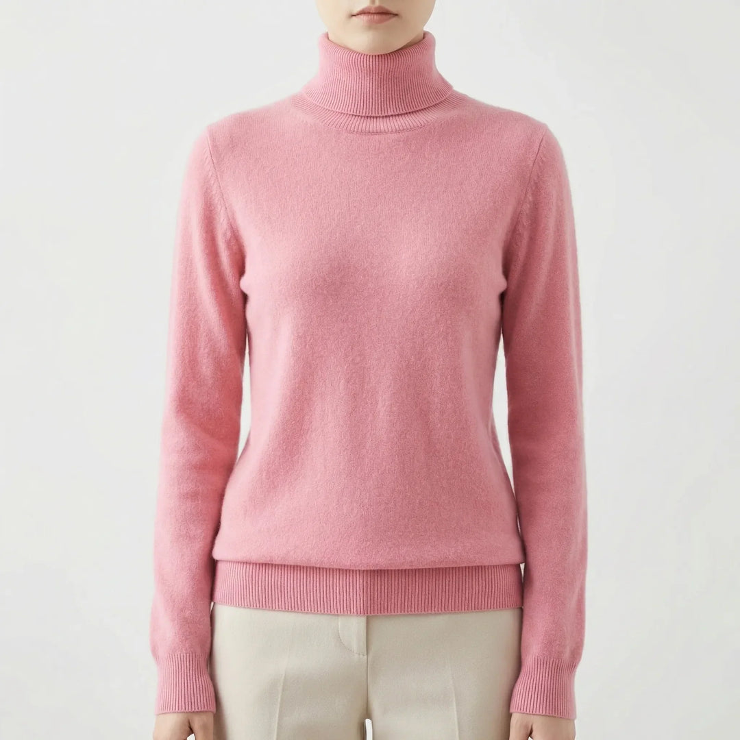 Neckova - Maglione a collo alto a maglia fine, vestibilità slim