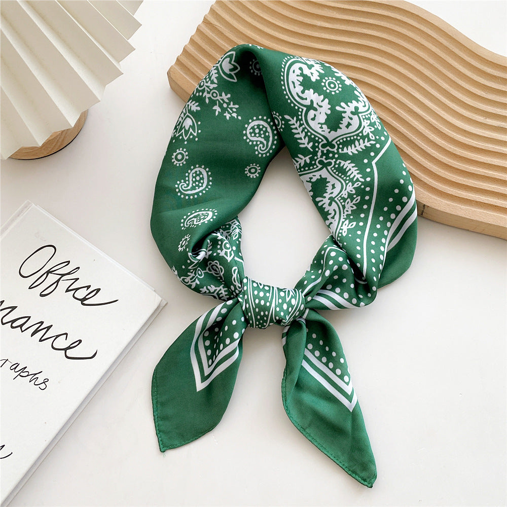 Foulard Stampato in Satin da Donna