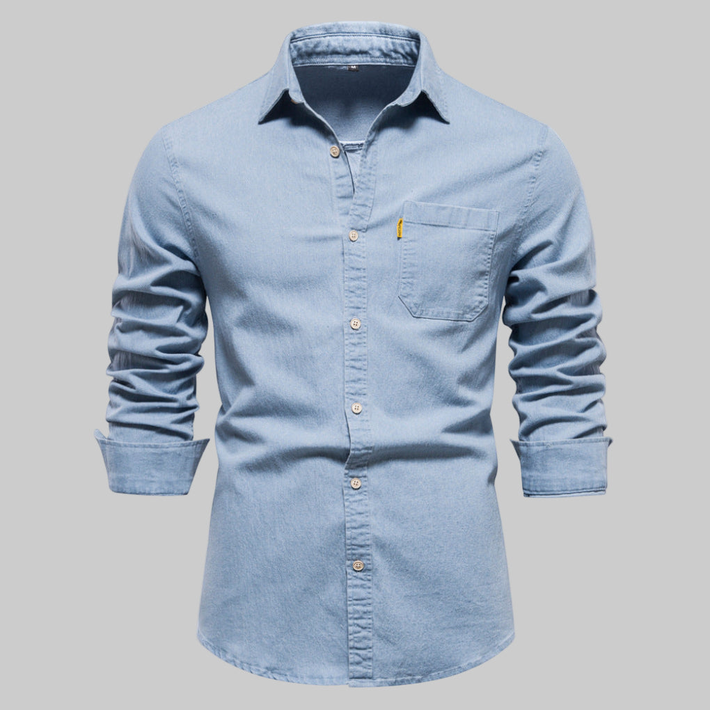 Camicia in Denim a Manica Lunga da Uomo