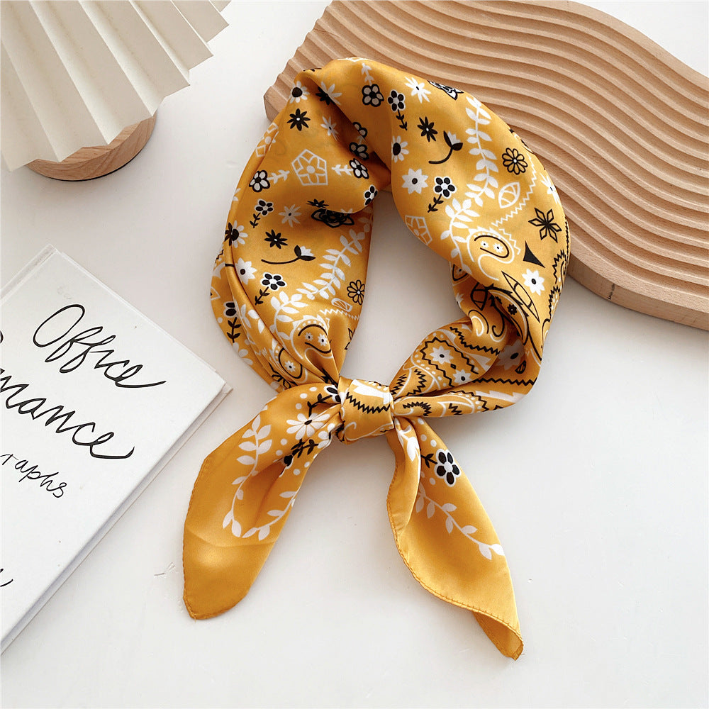 Foulard Stampato in Satin da Donna