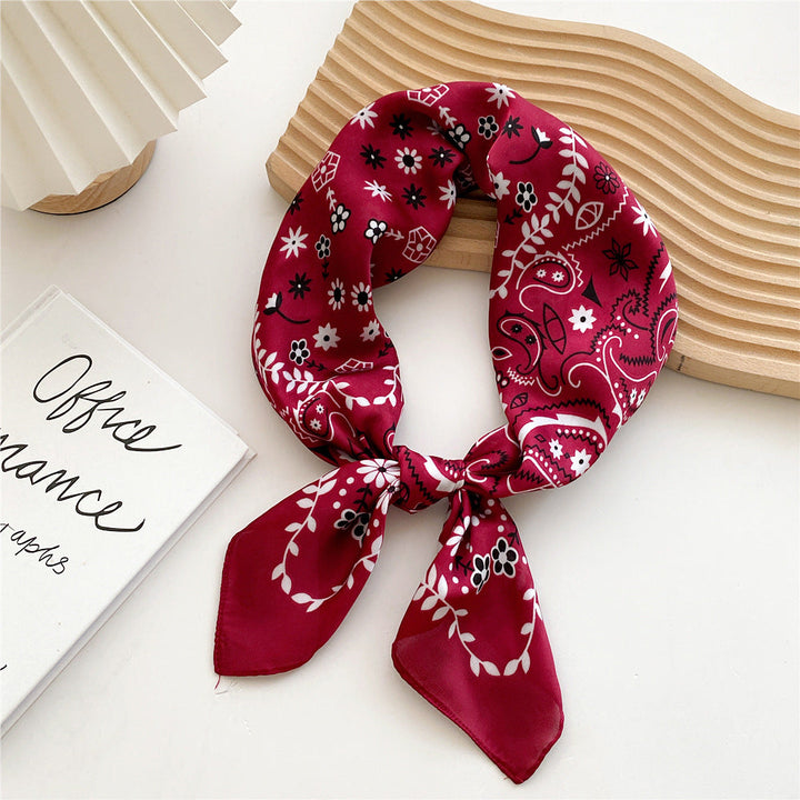 Foulard Stampato in Satin da Donna