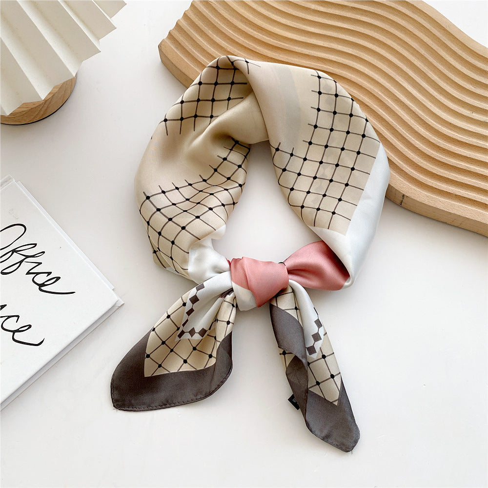Foulard Stampato in Satin da Donna