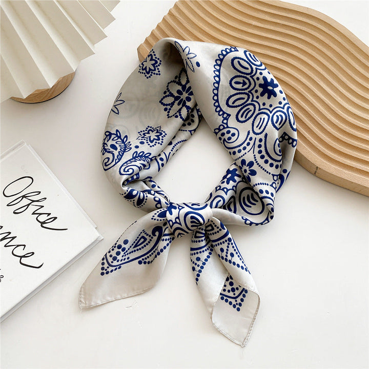 Foulard Stampato in Satin da Donna