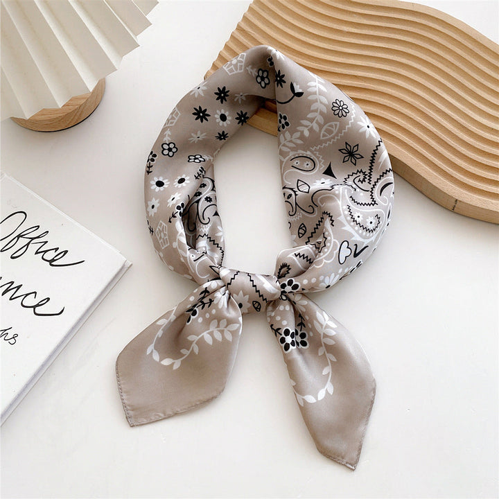 Foulard Stampato in Satin da Donna