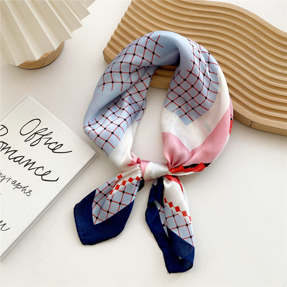 Foulard Stampato in Satin da Donna
