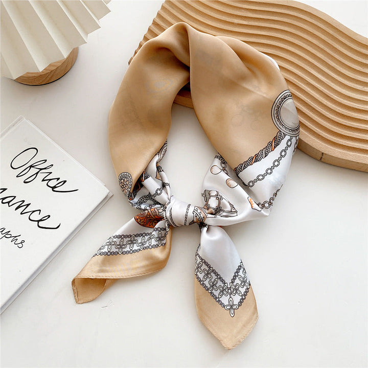 Foulard Stampato in Satin da Donna