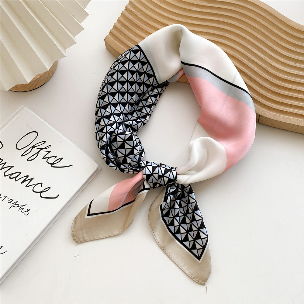 Foulard Stampato in Satin da Donna
