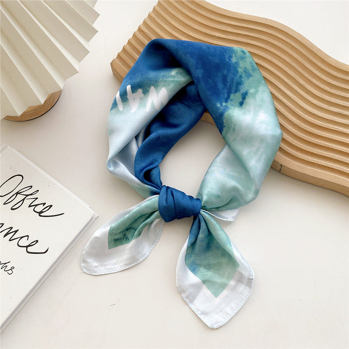 Foulard Stampato in Satin da Donna