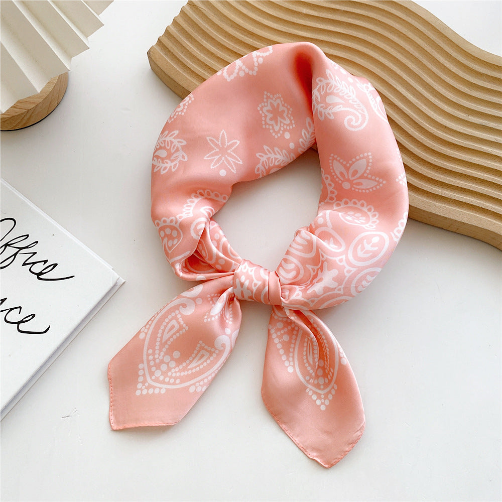 Foulard Stampato in Satin da Donna