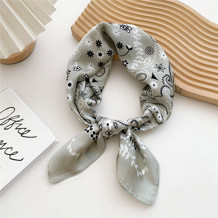 Foulard Stampato in Satin da Donna