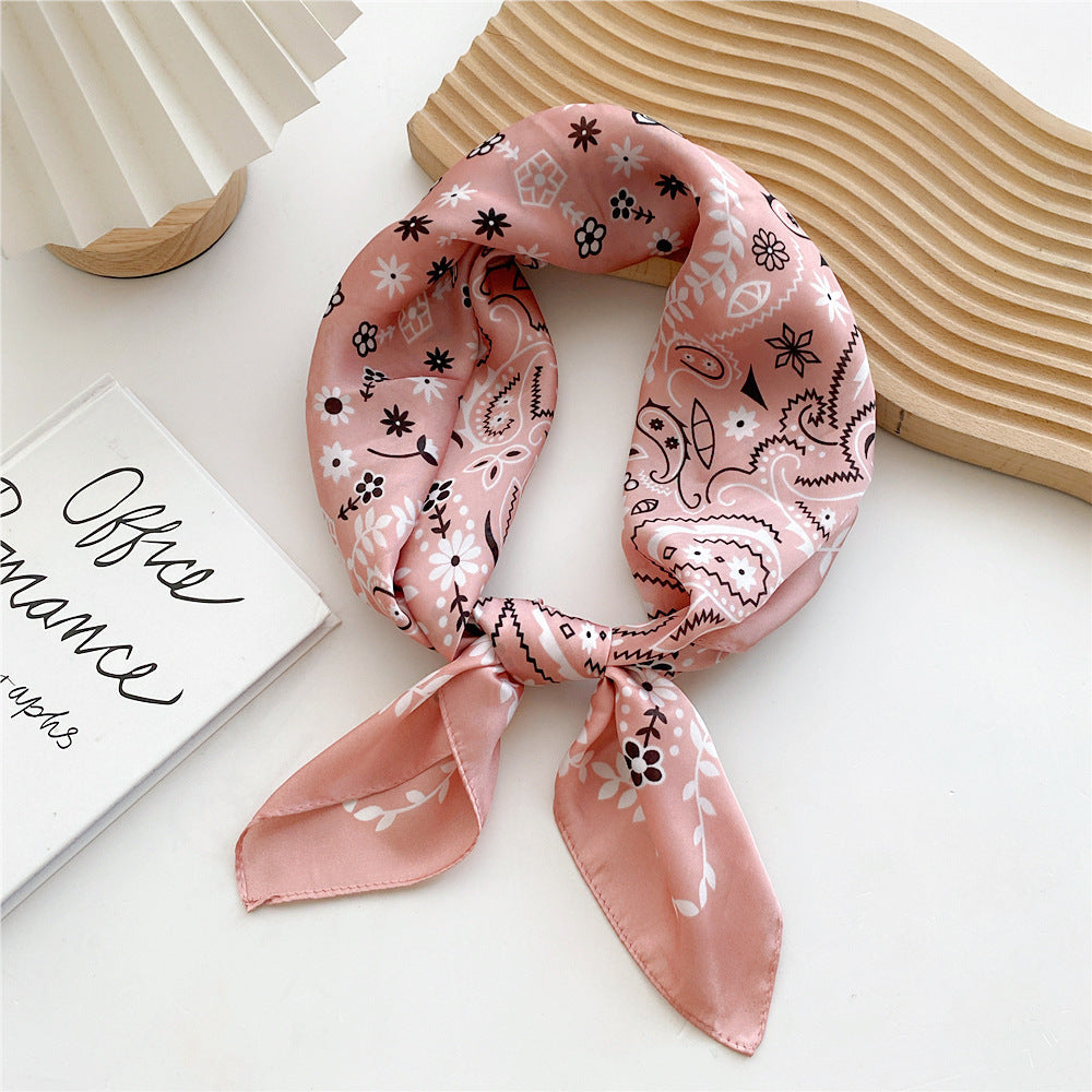 Foulard Stampato in Satin da Donna
