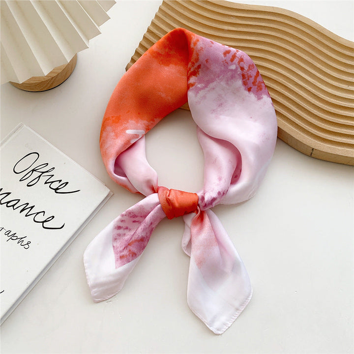 Foulard Stampato in Satin da Donna