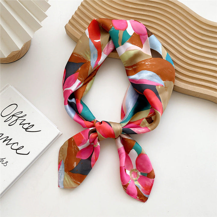 Foulard Stampato in Satin da Donna