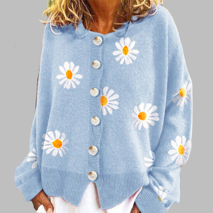 Maglione in Maglia Floreale per Donne