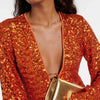 Abito da Festa V‑Collo a Paillettes Glamour