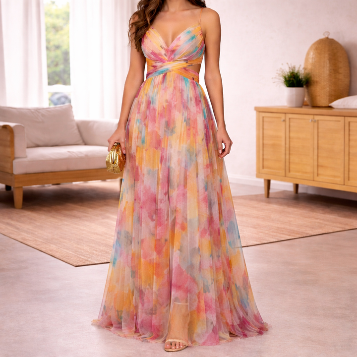 Abito Maxi Sexy Hollow Out per Donna