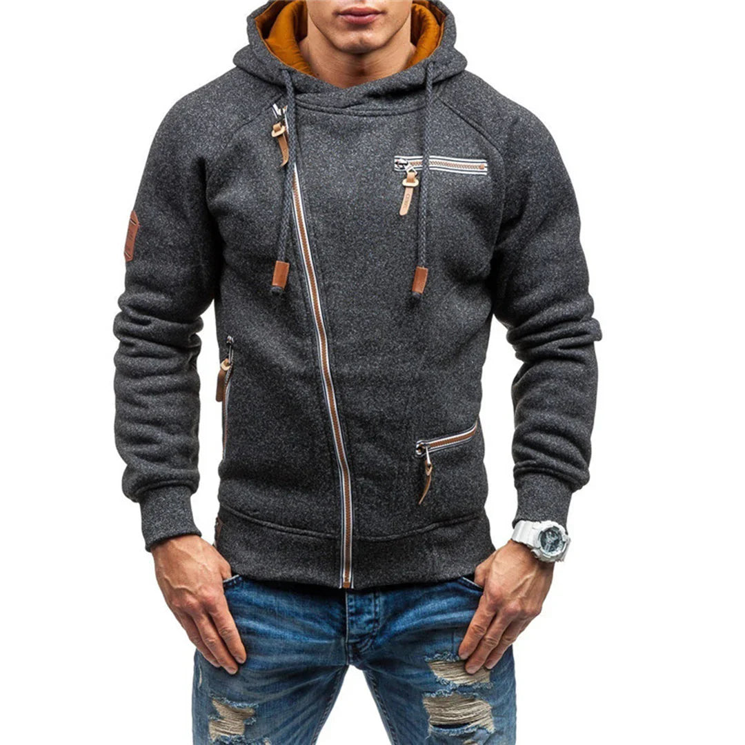 Murie – Felpa in pile con cappuccio e tasche da uomo
