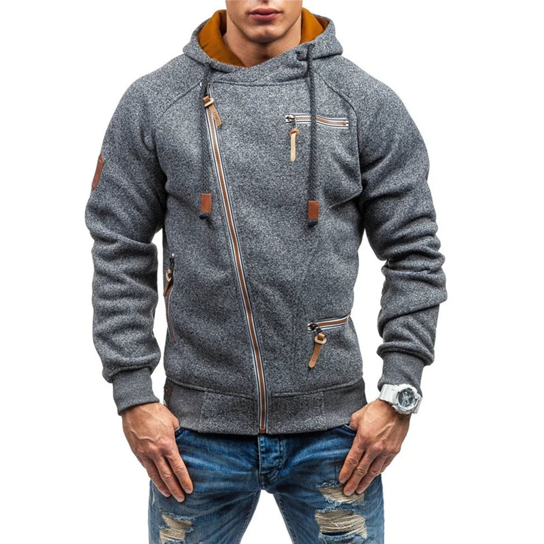 Murie – Felpa in pile con cappuccio e tasche da uomo