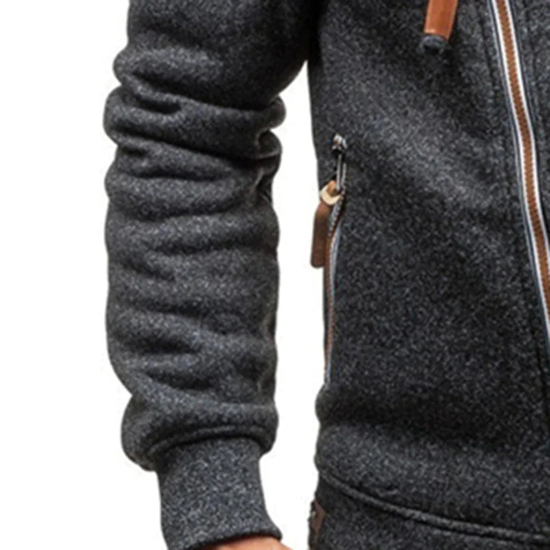 Murie – Felpa in pile con cappuccio e tasche da uomo