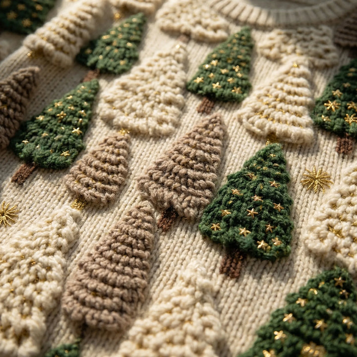 Pinevara - Maglione con stampa di albero di Natale