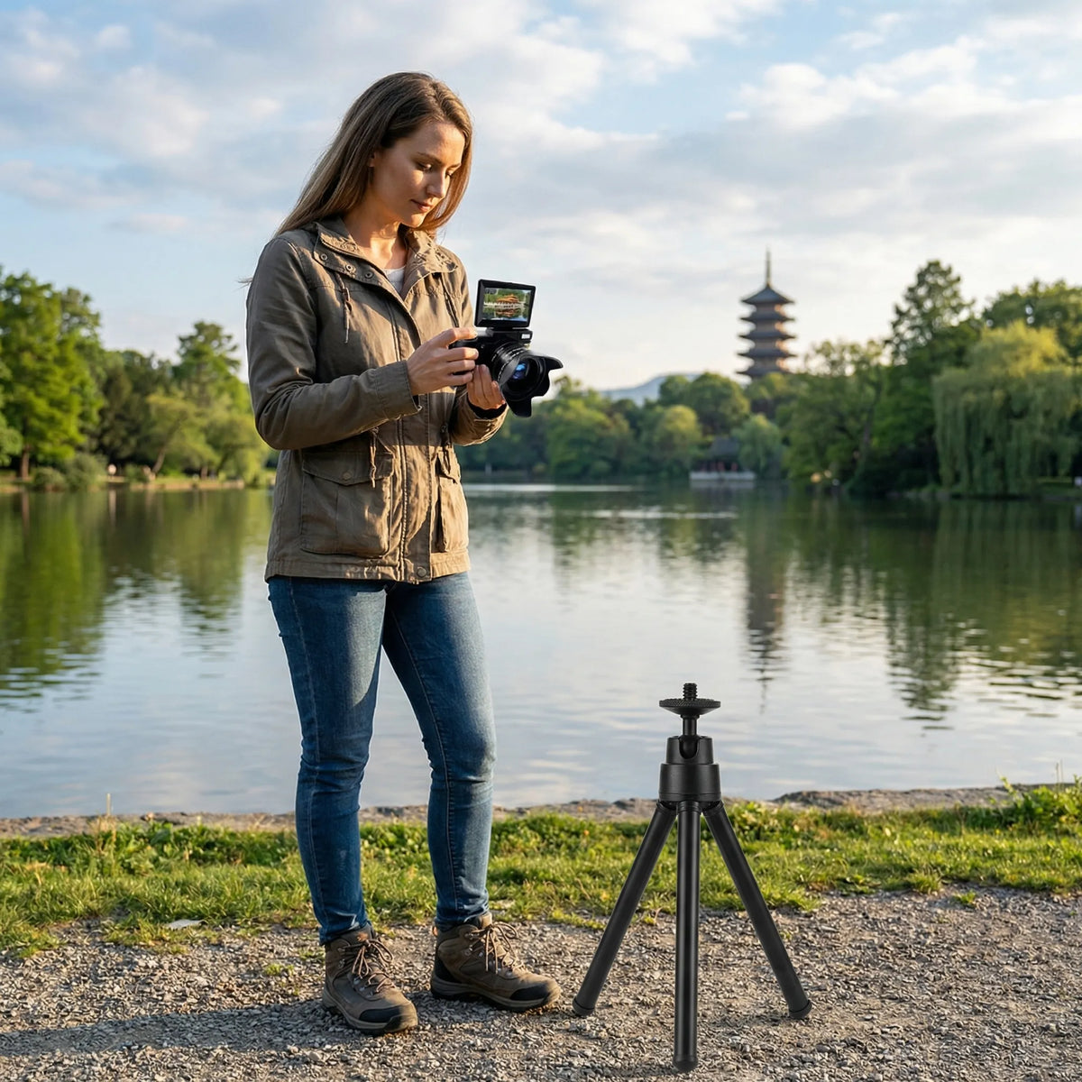 Fotocamera Digitale Compatta per Principianti con Schermo Flip