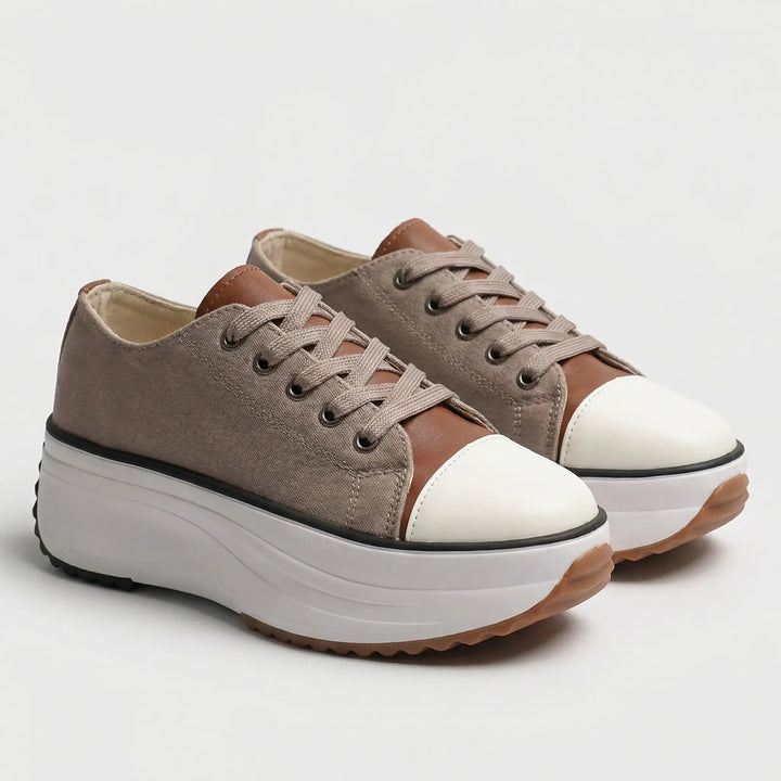 Platavy - Sneakers con plateau e lacci da donna