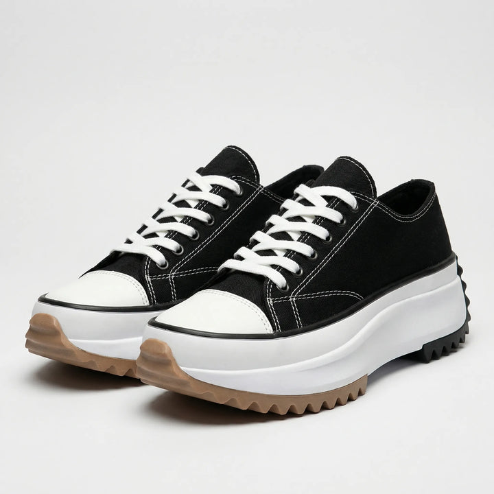 Platavy - Sneakers con plateau e lacci da donna