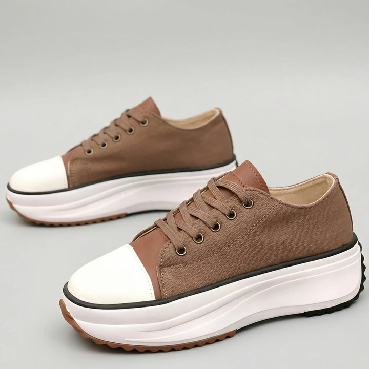 Platavy - Sneakers con plateau e lacci da donna