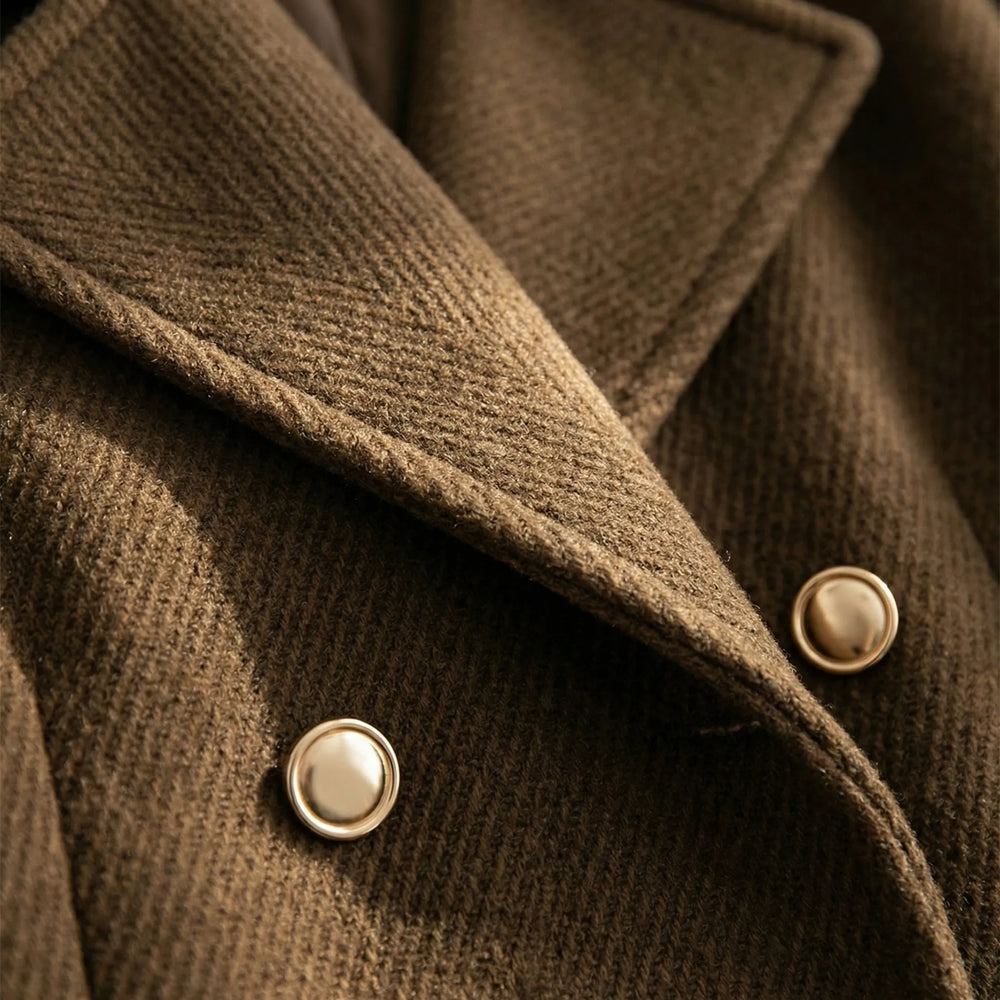 Polshara - Cappotto doppiopetto di media lunghezza