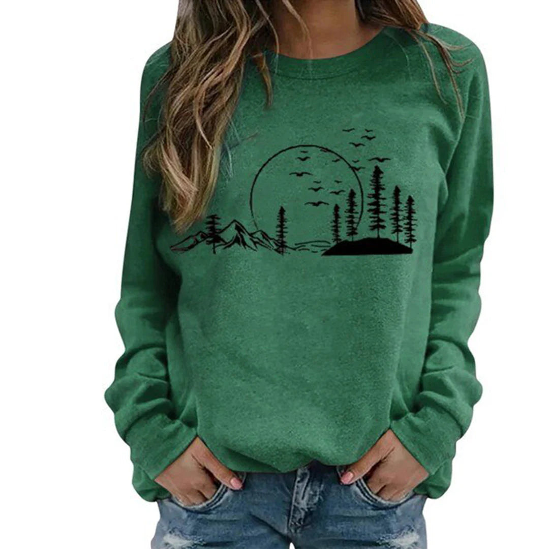 Comodo maglione da donna con collo rotondo