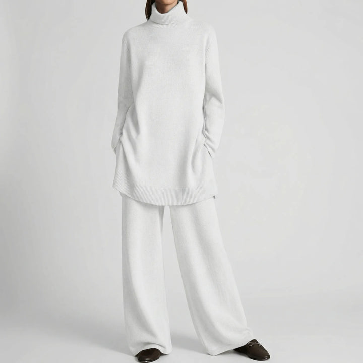 Pullova - Completo composto da maglione a collo alto e pantaloni a gamba larga