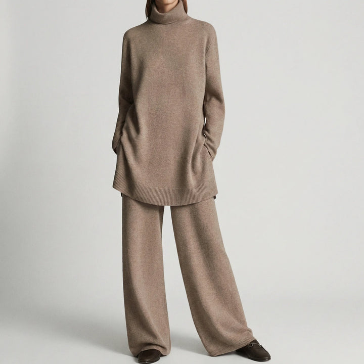 Pullova - Completo composto da maglione a collo alto e pantaloni a gamba larga