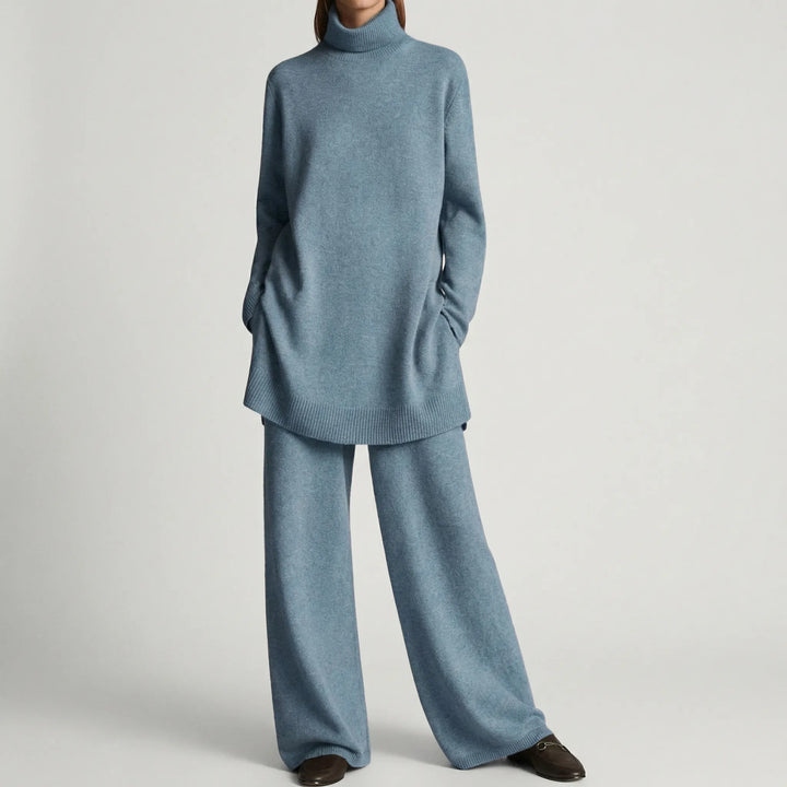 Pullova - Completo composto da maglione a collo alto e pantaloni a gamba larga