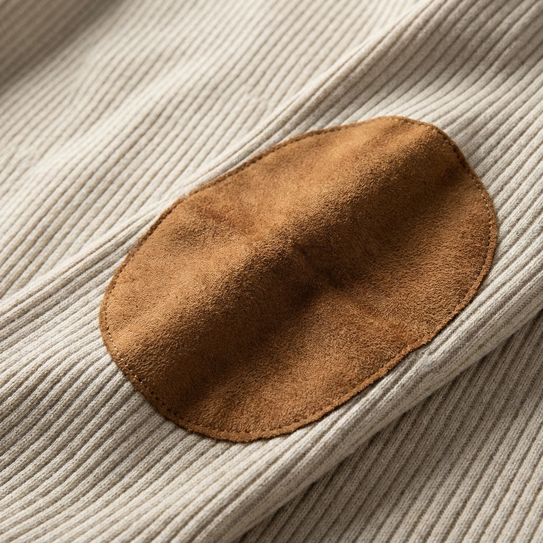 Quartzen - Pullover a coste con cerniera a un quarto