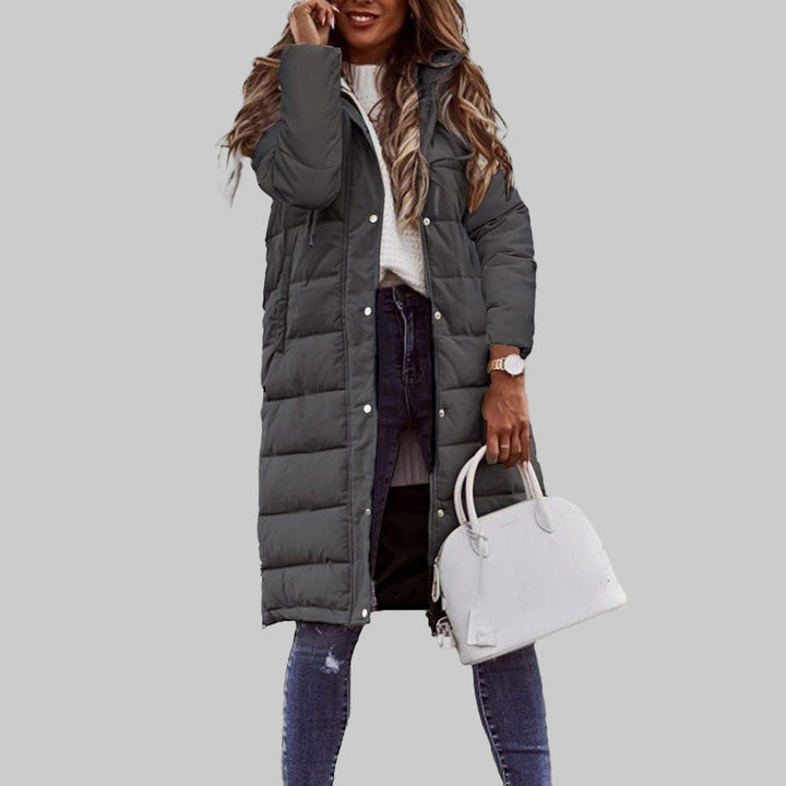 Giacca Lunga con Cappuccio Quilted da Donna