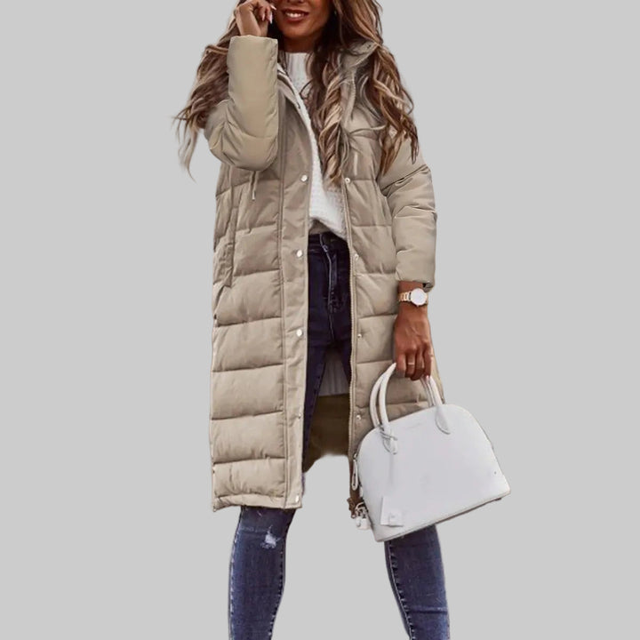 Giacca Lunga con Cappuccio Quilted da Donna