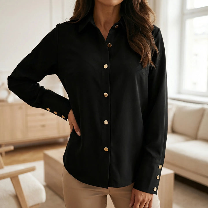 Quiltonelle - Camicia a maniche lunghe trapuntata con bottoni
