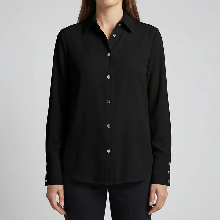 Quiltonelle - Camicia a maniche lunghe trapuntata con bottoni