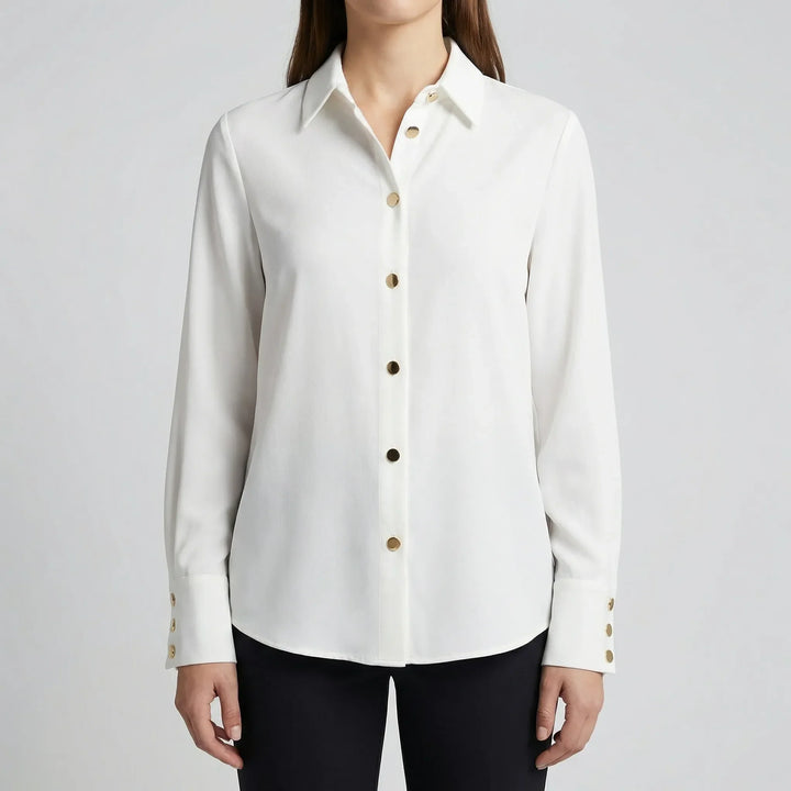 Quiltonelle - Camicia a maniche lunghe trapuntata con bottoni