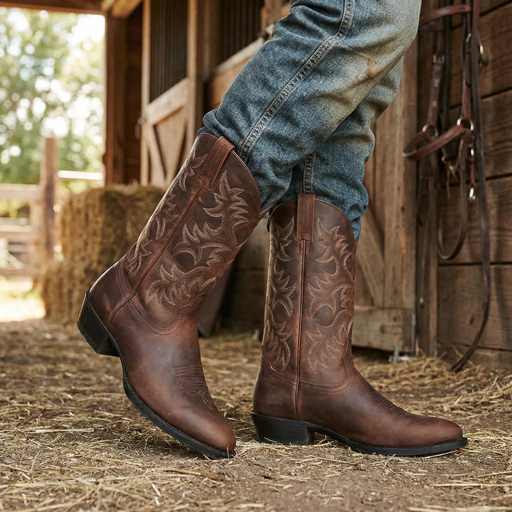 Rangelon - Stivale da cowboy western senza lacci