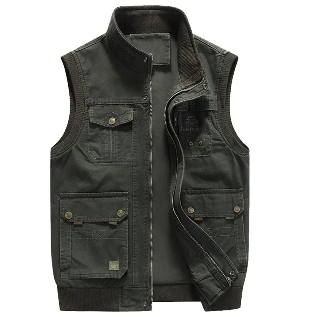 Gilet Funzionale da Uomo con Molte Tasche
