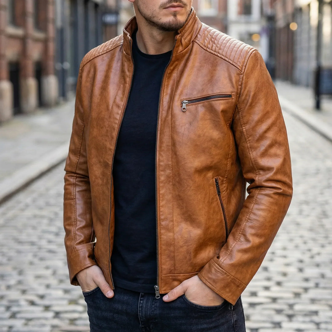Ravekko - Giacca stile motociclista dalla vestibilità classica