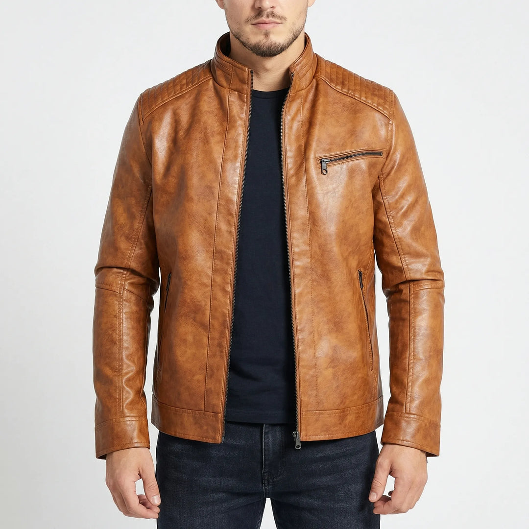 Ravekko - Giacca stile motociclista dalla vestibilità classica