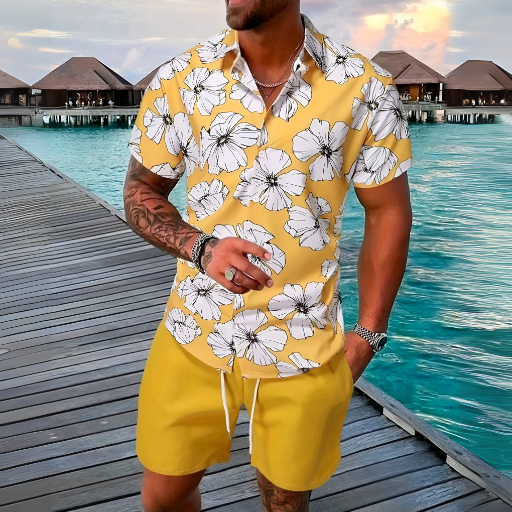 Set hawaiano in stile retrò da spiaggia