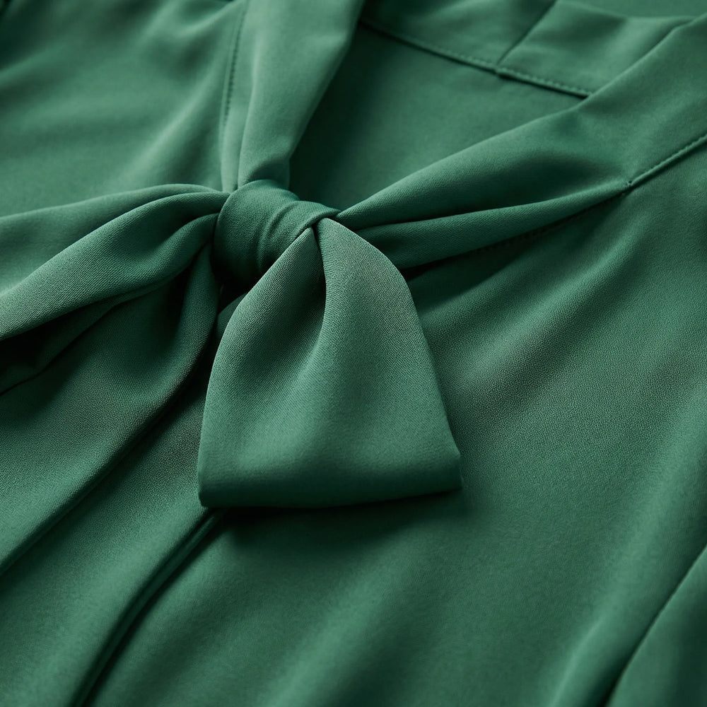 Ribbonique - Camicetta a maniche lunghe con scollo a fiocco