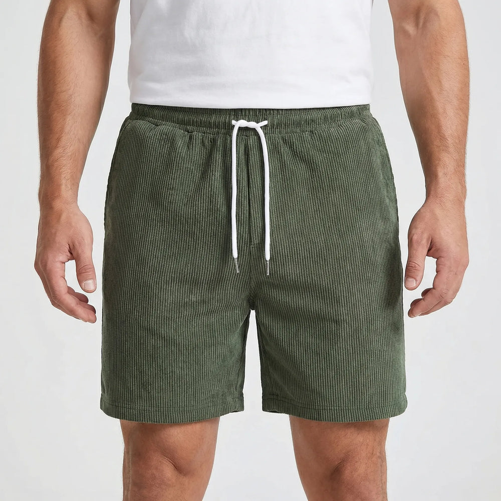Ribvelo - Pantaloncini casual da uomo con texture a coste