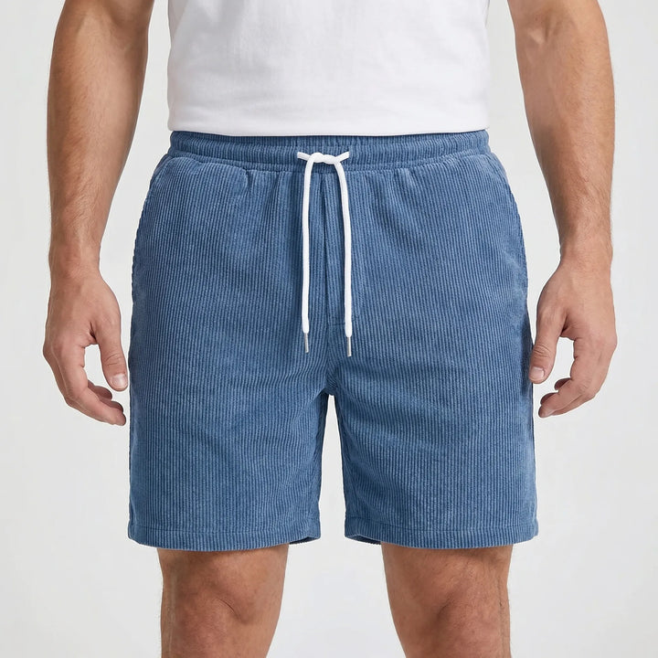 Ribvelo - Pantaloncini casual da uomo con texture a coste