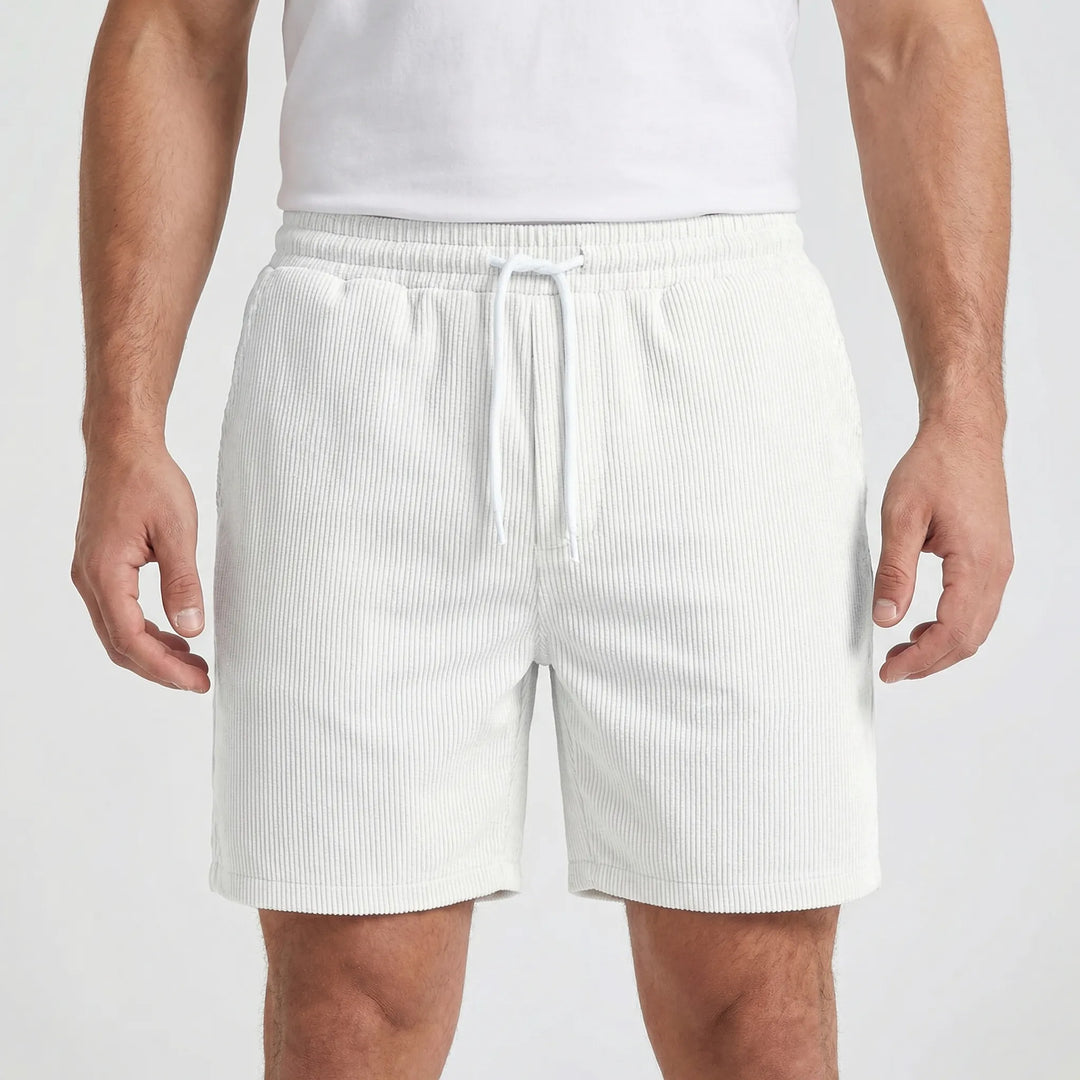 Ribvelo - Pantaloncini casual da uomo con texture a coste